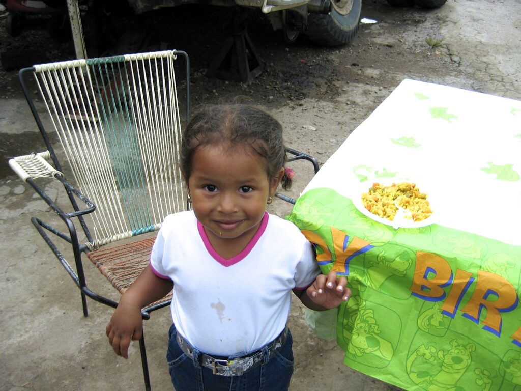 Enrique's daughter Jasmín, 3, in Tegucigalpa in 2003.